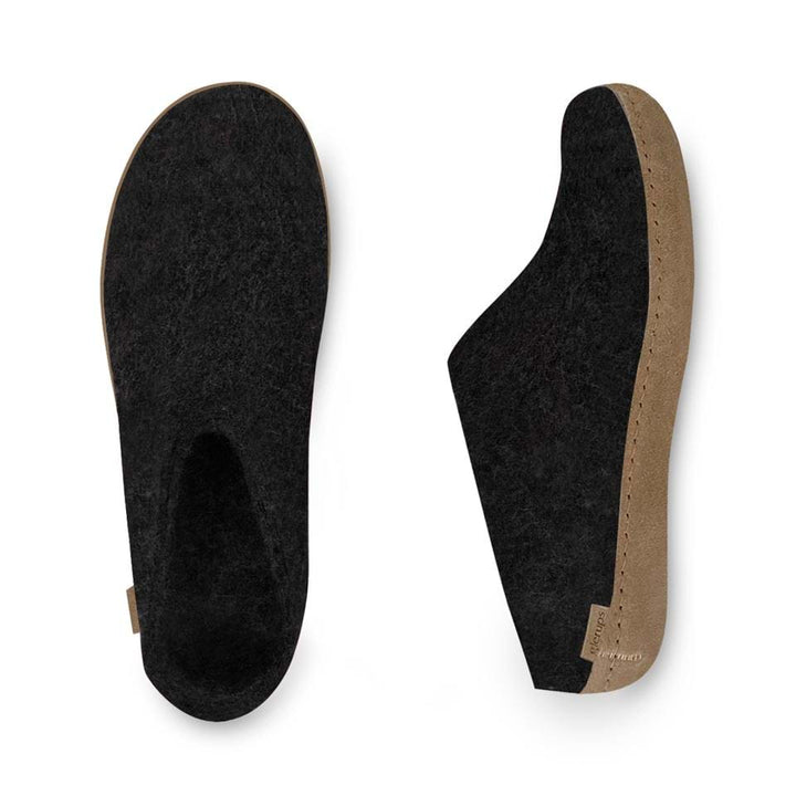 Glerups - Slip On With Leather Sole - Charcoal Wool