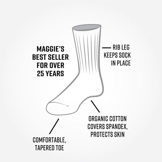 Maggie's Organics - Crew Socks - Black Organic Cotton