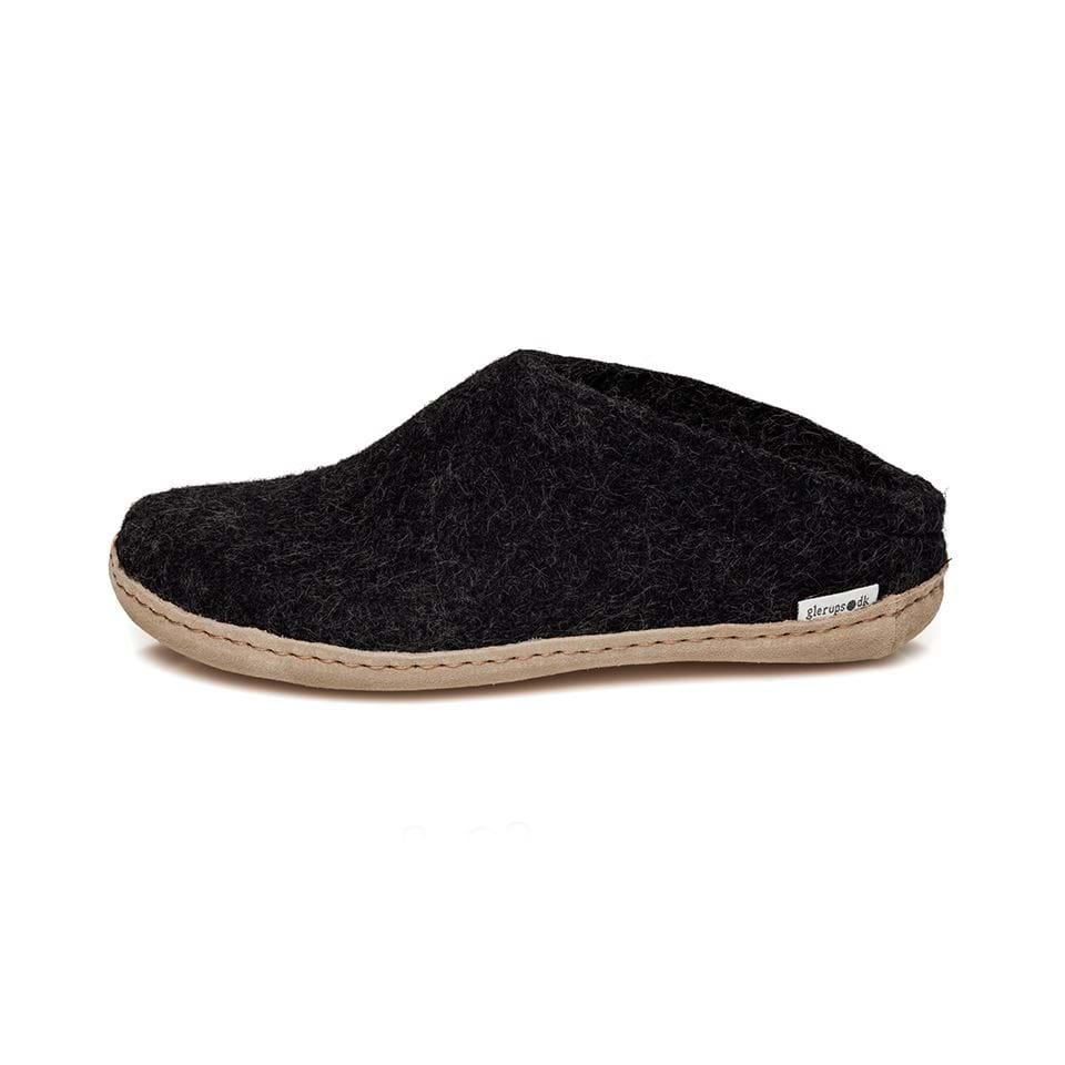 Glerups - Slip On With Leather Sole - Charcoal Wool